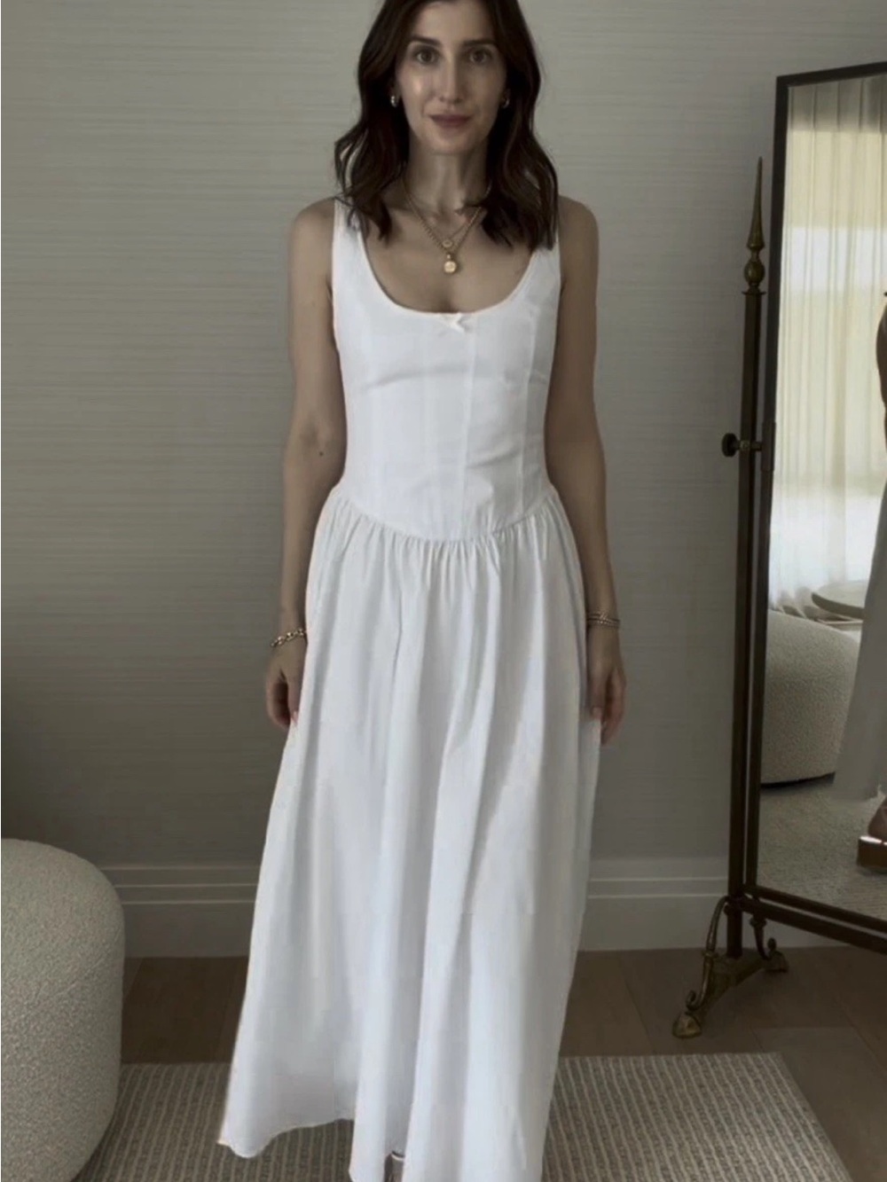 ZARA CORSET-STYLE POPLIN MIDI DRESS - Picture 11 of 16